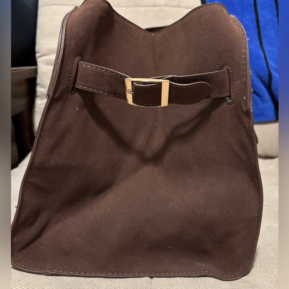 The Row-Inspired Brown Tote with Gold Buckles - Picture 2 of 4